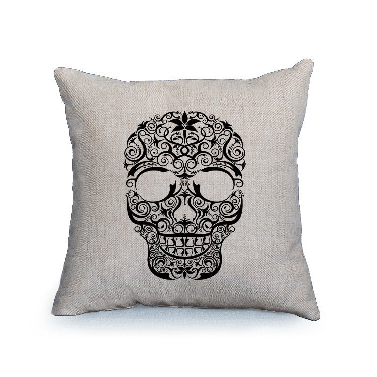 SkullSofa Throw Pillow