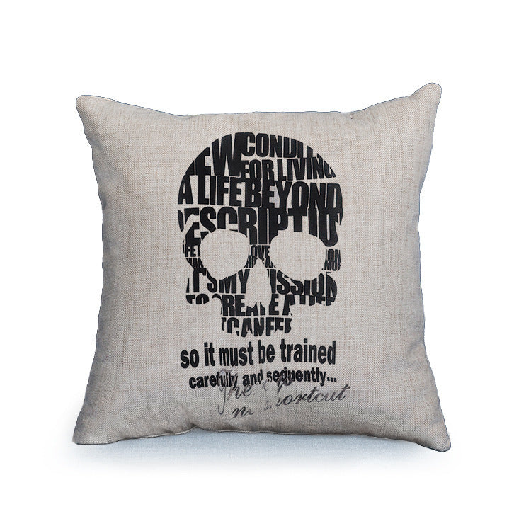 SkullSofa Throw Pillow