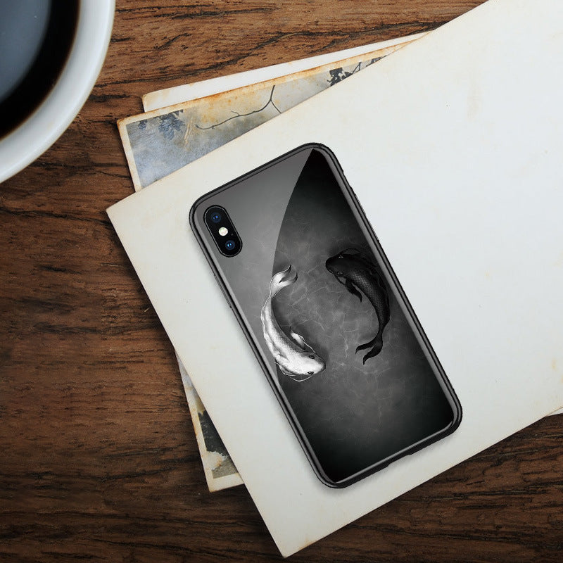 Painted Leather Koi Fish Phone Case