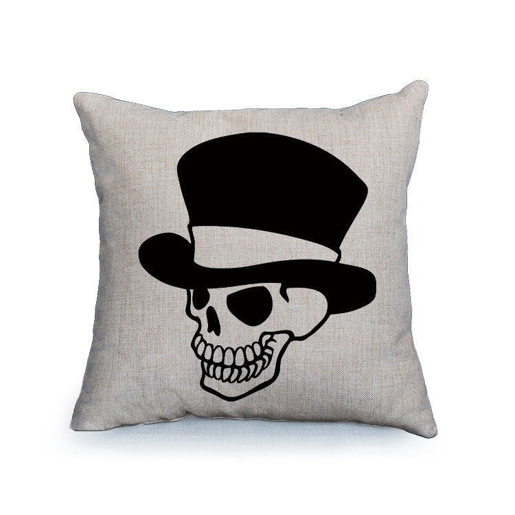 SkullSofa Throw Pillow