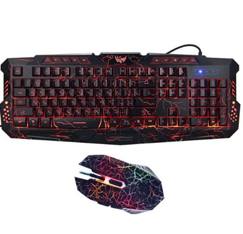 Tricolor Backlit Gaming Keyboard Set