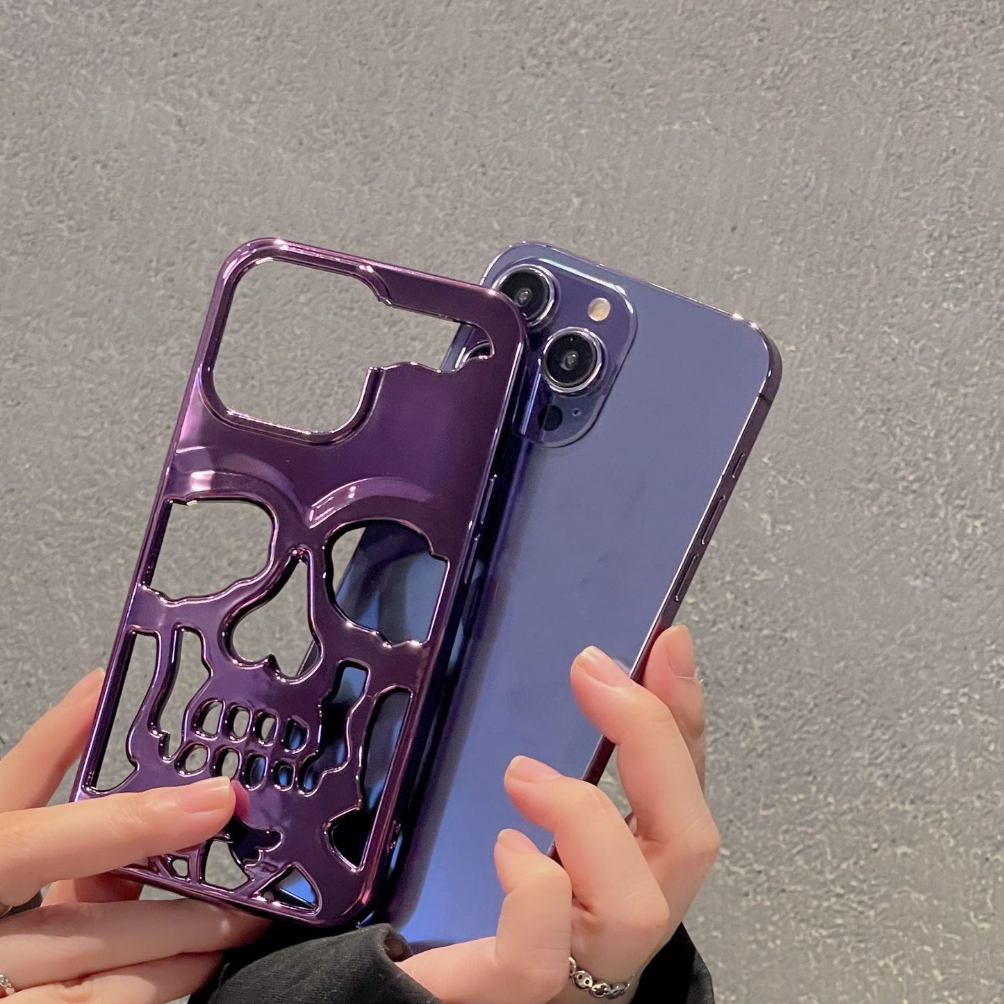 Luxury Plating 3D Skull Phone Case For I-Phone