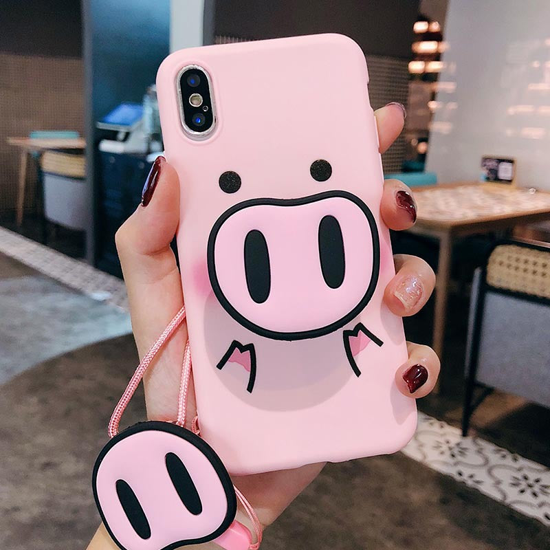 Pig Phone Case with Snout Pop socket