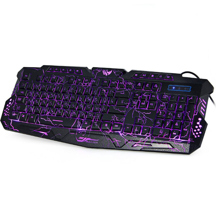 Tricolor Backlit Gaming Keyboard Set