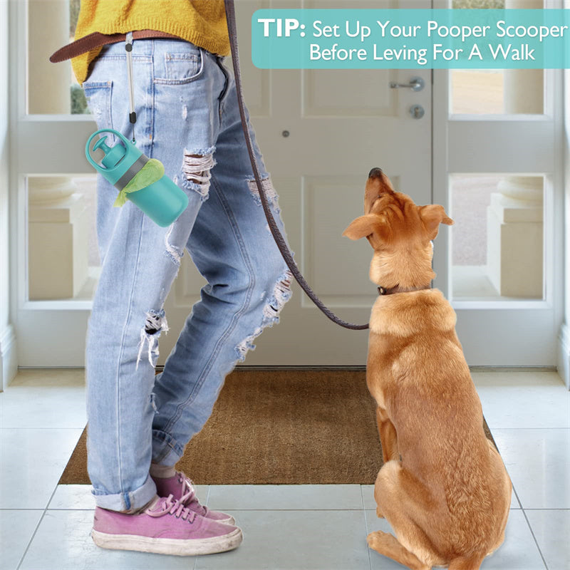 Dog Pooper Scooper With Built-in Poop Bag Dispenser