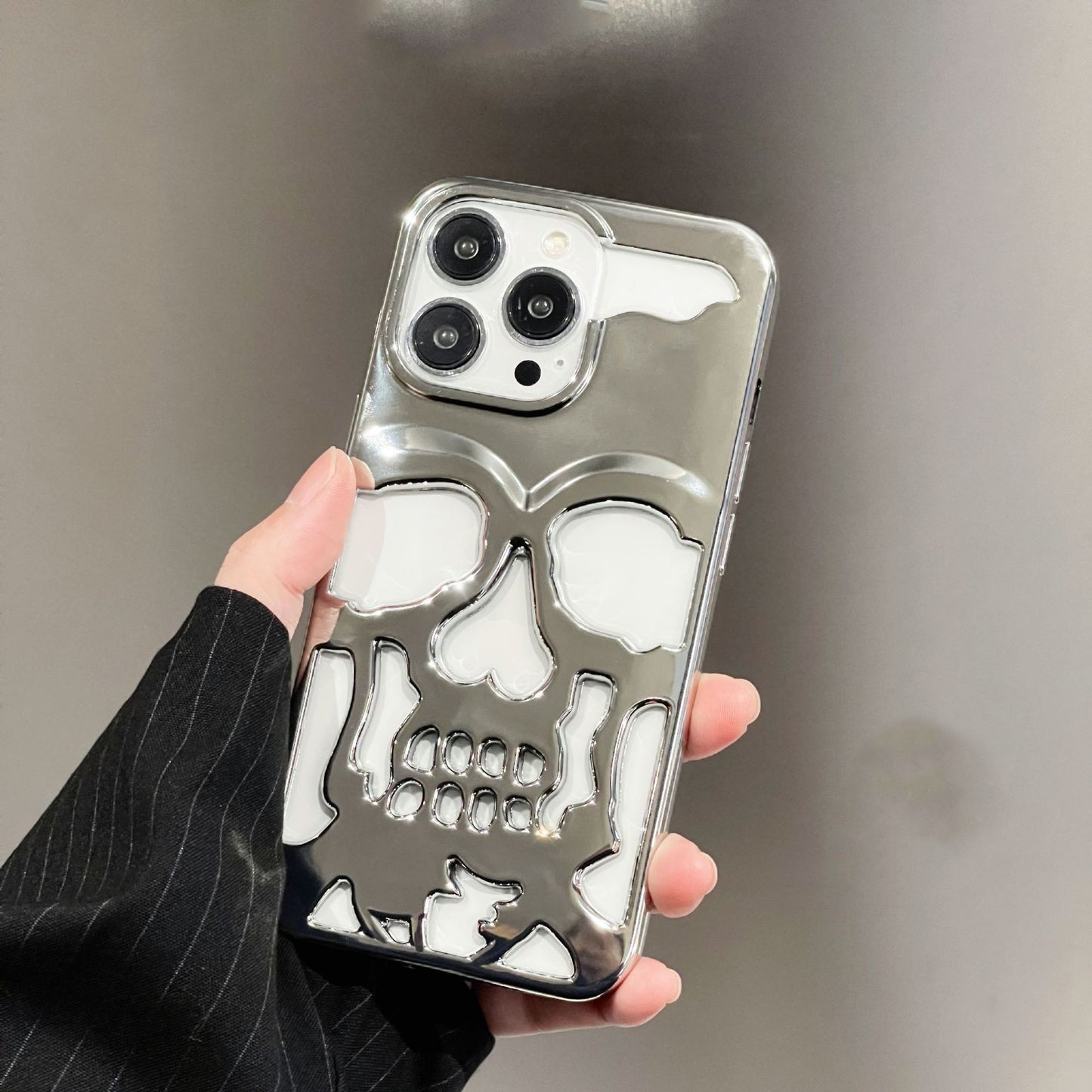 Luxury Plating 3D Skull Phone Case For I-Phone