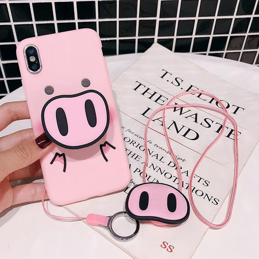 Pig Phone Case with Snout Pop socket