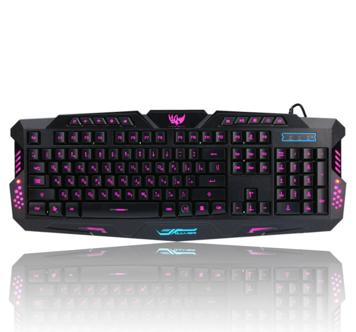 Tricolor Backlit Gaming Keyboard Set