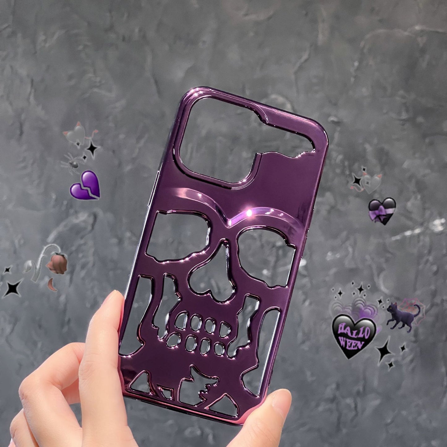 Luxury Plating 3D Skull Phone Case For I-Phone