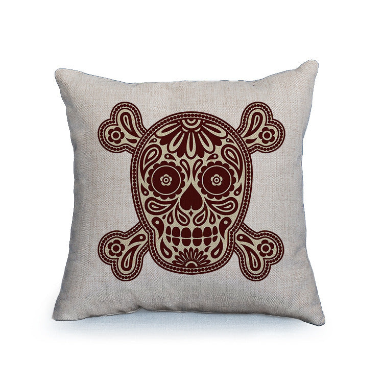 SkullSofa Throw Pillow