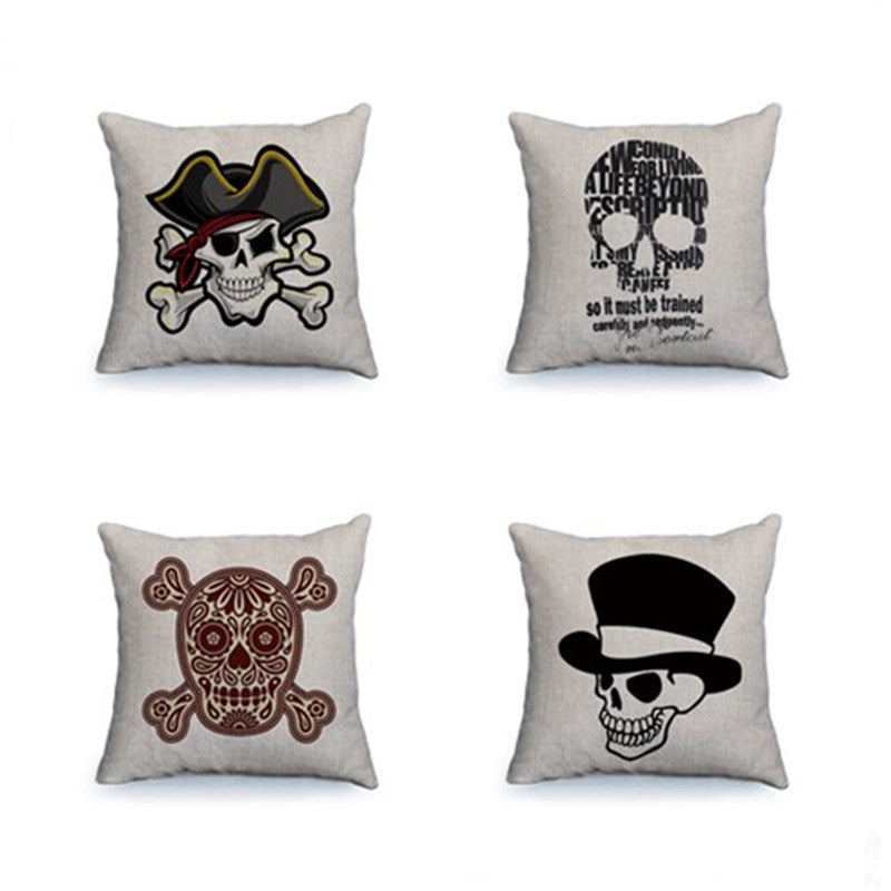 SkullSofa Throw Pillow