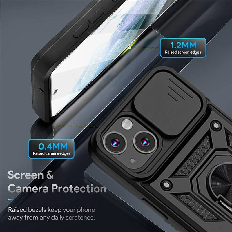 Armor Shockproof Case w/Magnetic Ring For iPhone