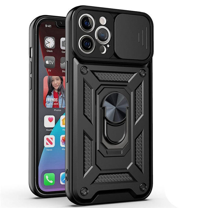 Armor Shockproof Case w/Magnetic Ring For iPhone