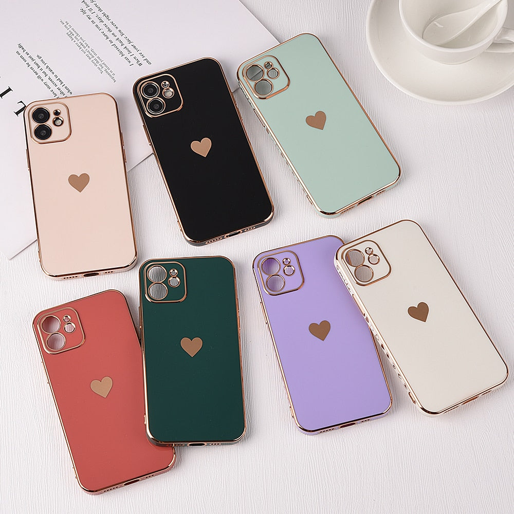 Solid Plating Lens Protection Phone Case For iPhone