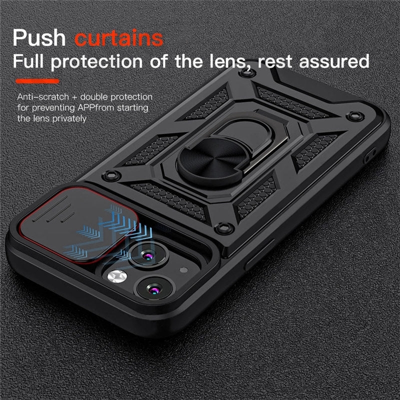 Armor Shockproof Case w/Magnetic Ring For iPhone