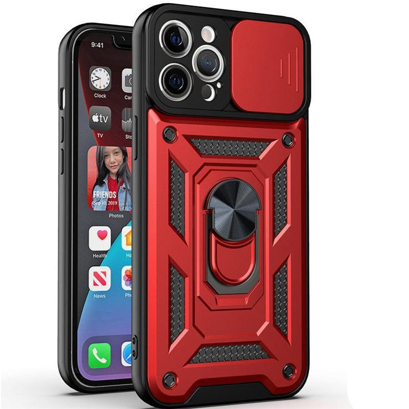 Armor Shockproof Case w/Magnetic Ring For iPhone