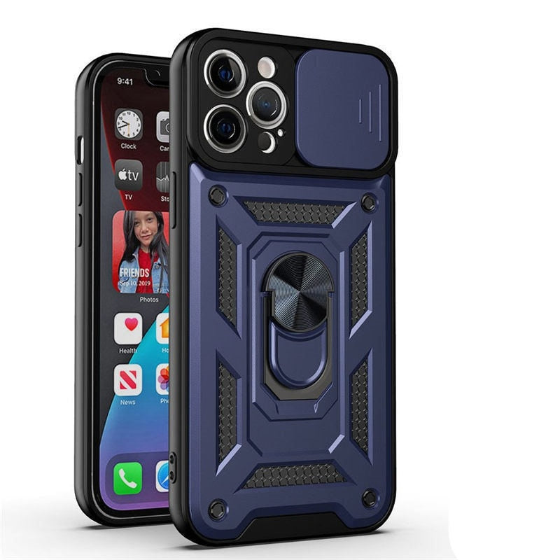 Armor Shockproof Case w/Magnetic Ring For iPhone