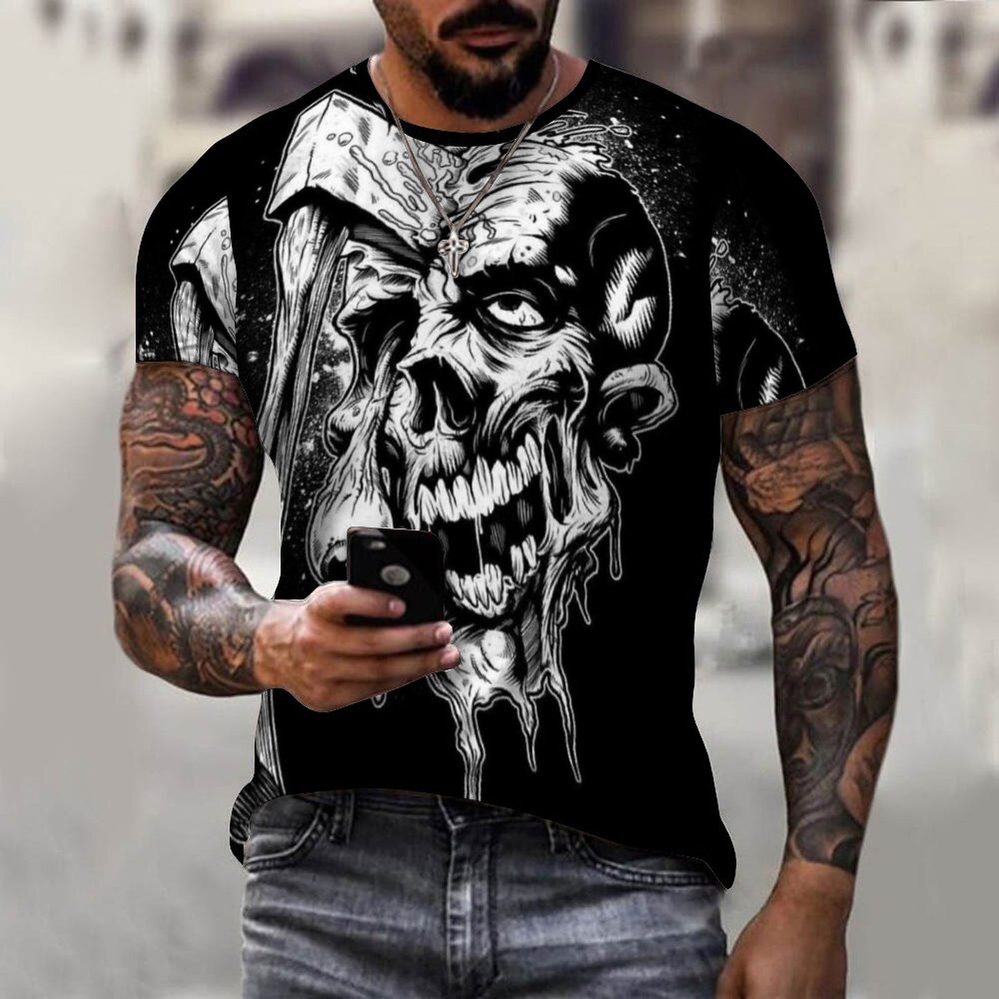 Sugar Skull/ Men's Graphic T-shirts 3d Print