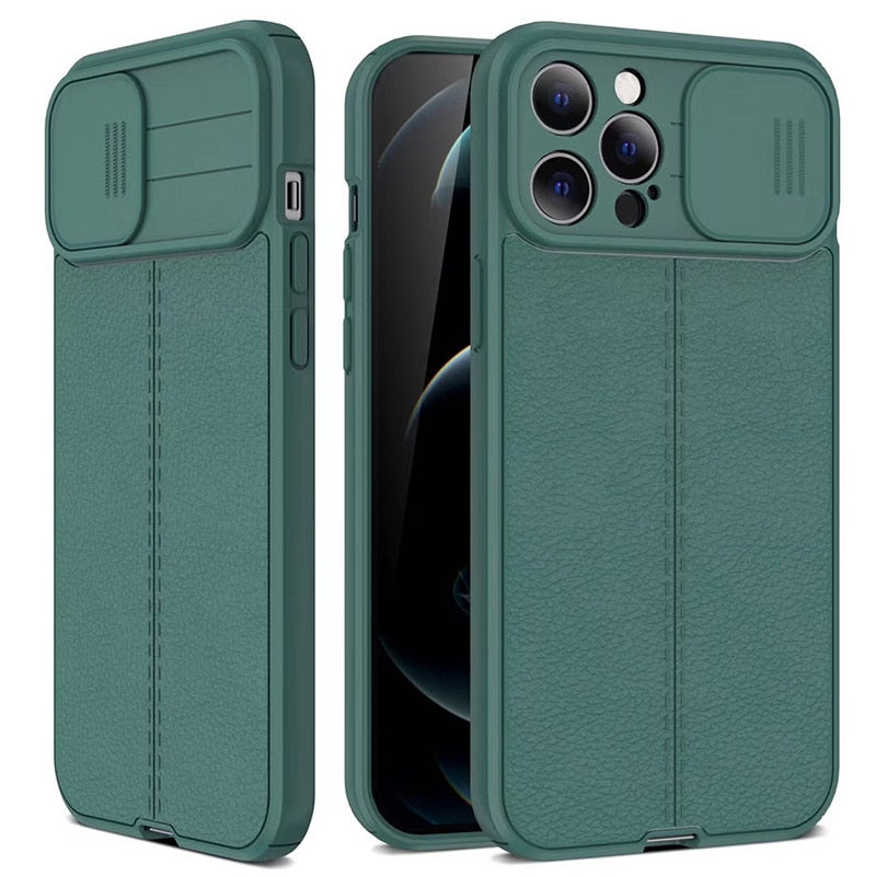 Leather Shockproof Phone Case on iPhone