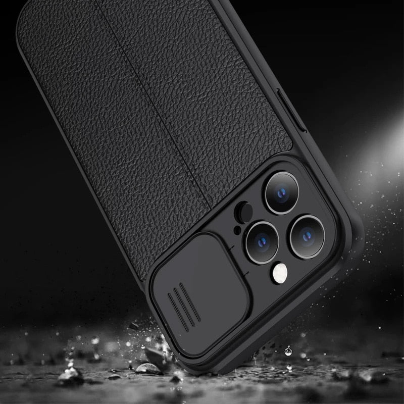 Leather Shockproof Phone Case on iPhone