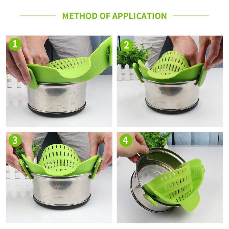 Universal Silicone Clip-on Pan Pot Strainer