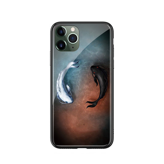 Painted Leather Koi Fish Phone Case